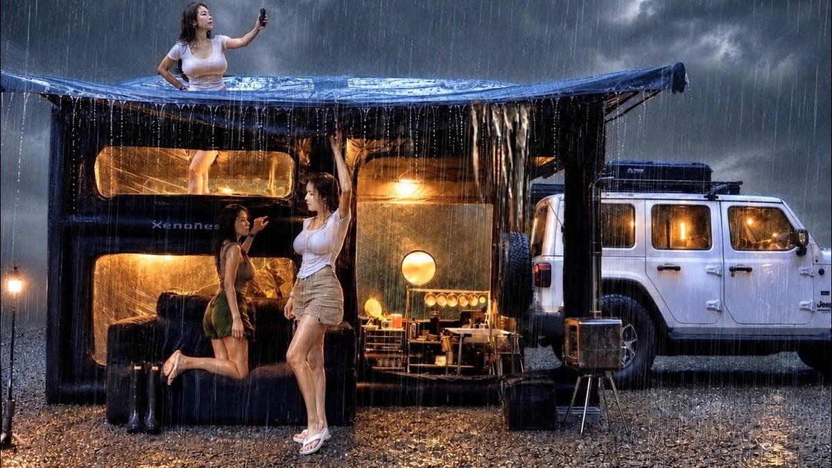 Rain Camp in the Field with yoyo camp