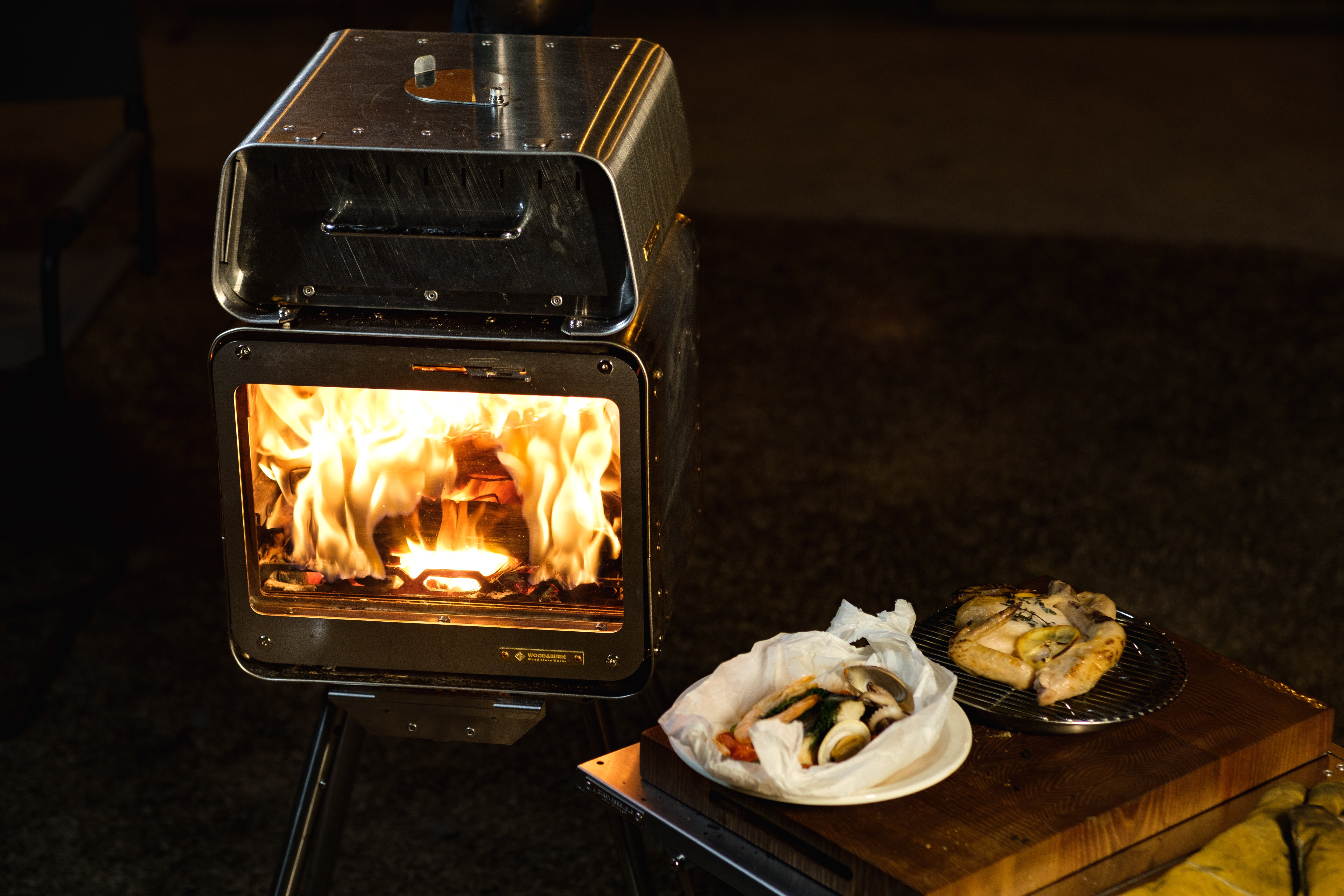 Cube Stove Oven & Stone Basket